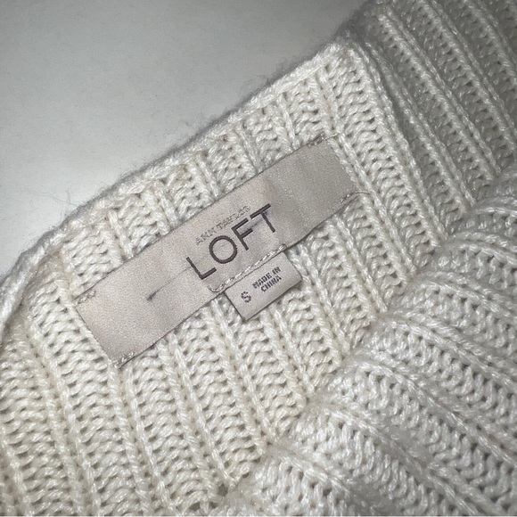 ANN TAYLOR LOFT boat neck ivory knit sweater - small - Picture 6 of 7
